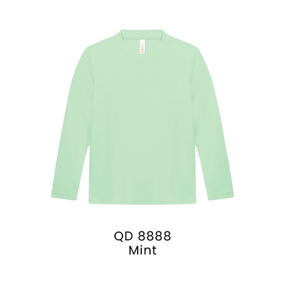 QD 8888 Mint - QD88 kids microfibre eyelet long sleeve t-shirt in 160gsm