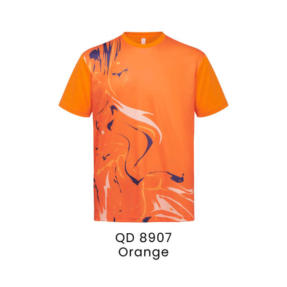 QD 8907 Orange - QD89 unisex sublimation mini eyelet t-shirt in 100% microfibre 150gsm