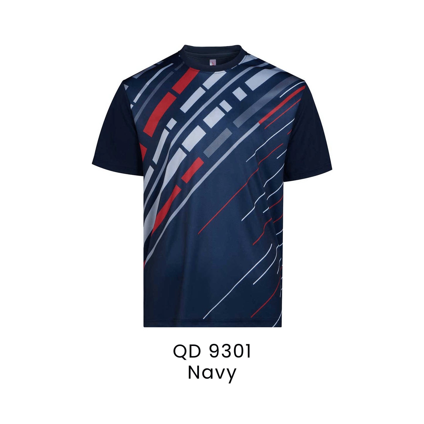 QD 9301 Navy - QD93 unisex sublimation mini eyelet t-shirt in 100% microfibre 150gsm