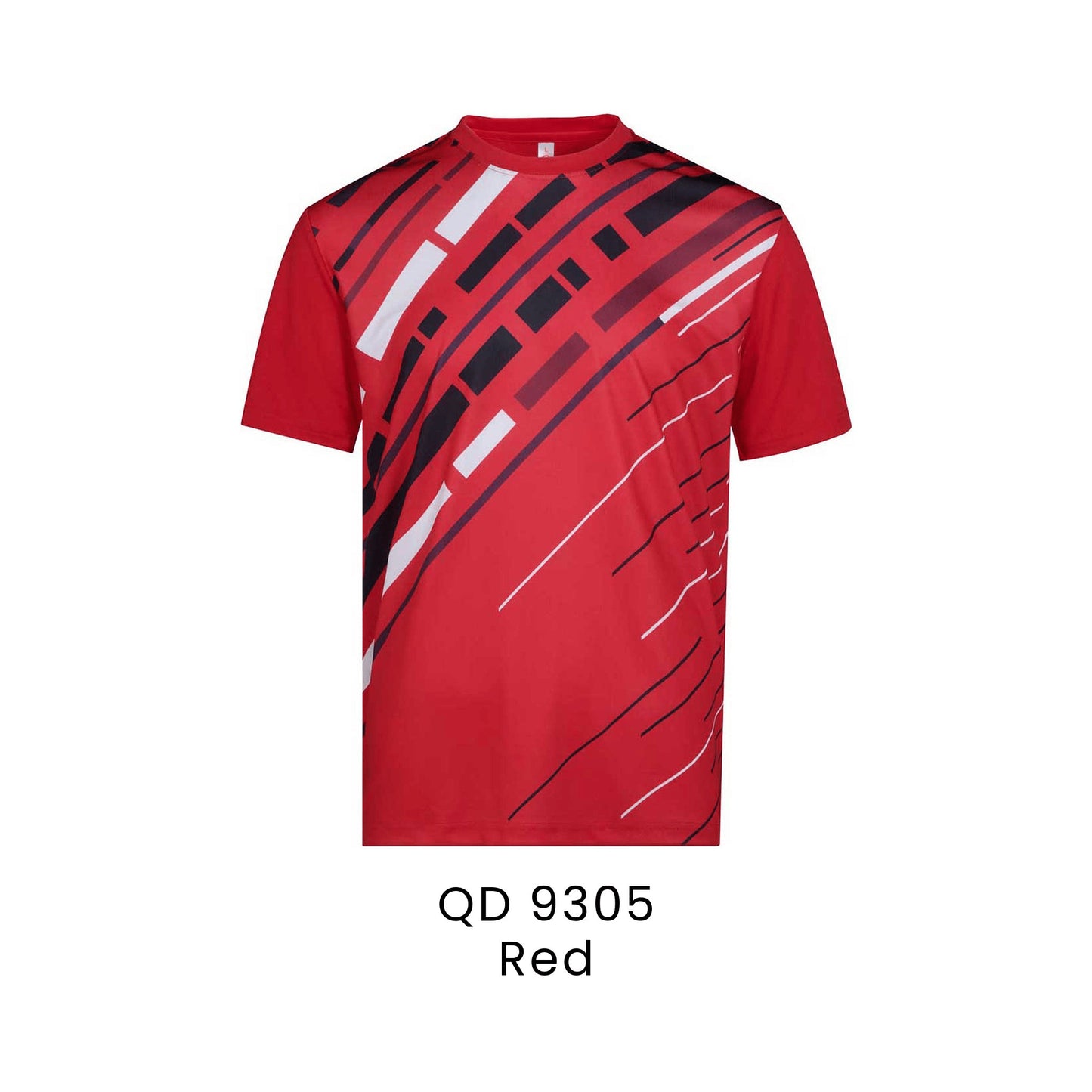 QD 9305 Red - QD93 unisex sublimation mini eyelet t-shirt in 100% microfibre 150gsm