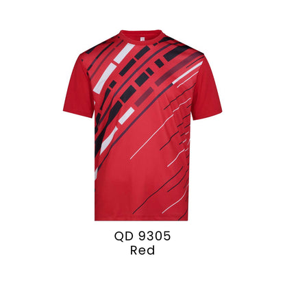 QD 9305 Red - QD93 unisex sublimation mini eyelet t-shirt in 100% microfibre 150gsm