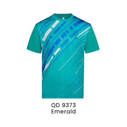 QD 9373 Emerald - QD93 unisex sublimation mini eyelet t-shirt in 100% microfibre 150gsm