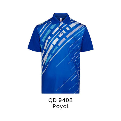 QD 9408 Royal - QD94 unisex sublimation mini eyelet polo shirt in 100% microfibre 150gsm
