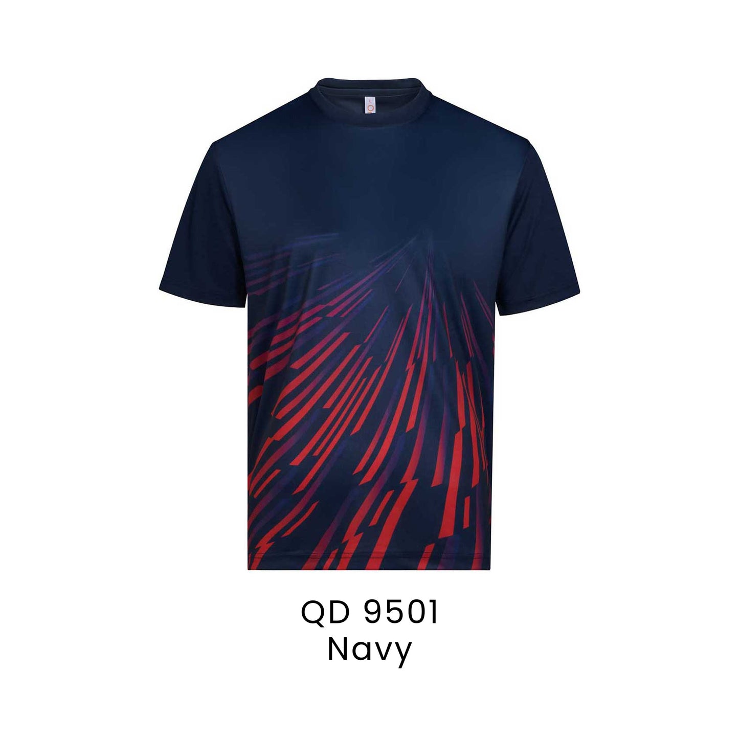 QD 9501 Navy - QD95 unisex sublimation mini eyelet t-shirt in 100% microfibre 150gsm