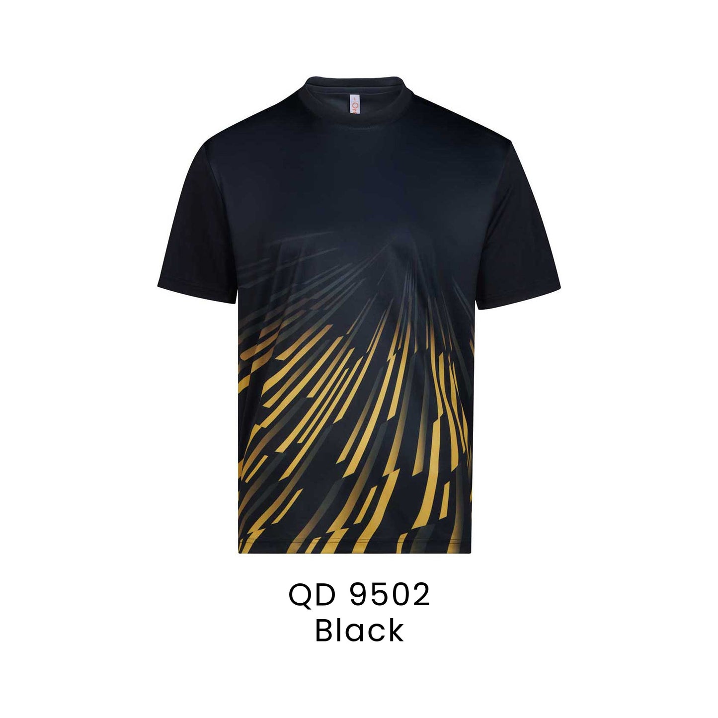 QD 9502 Black - QD95 unisex sublimation mini eyelet t-shirt in 100% microfibre 150gsm