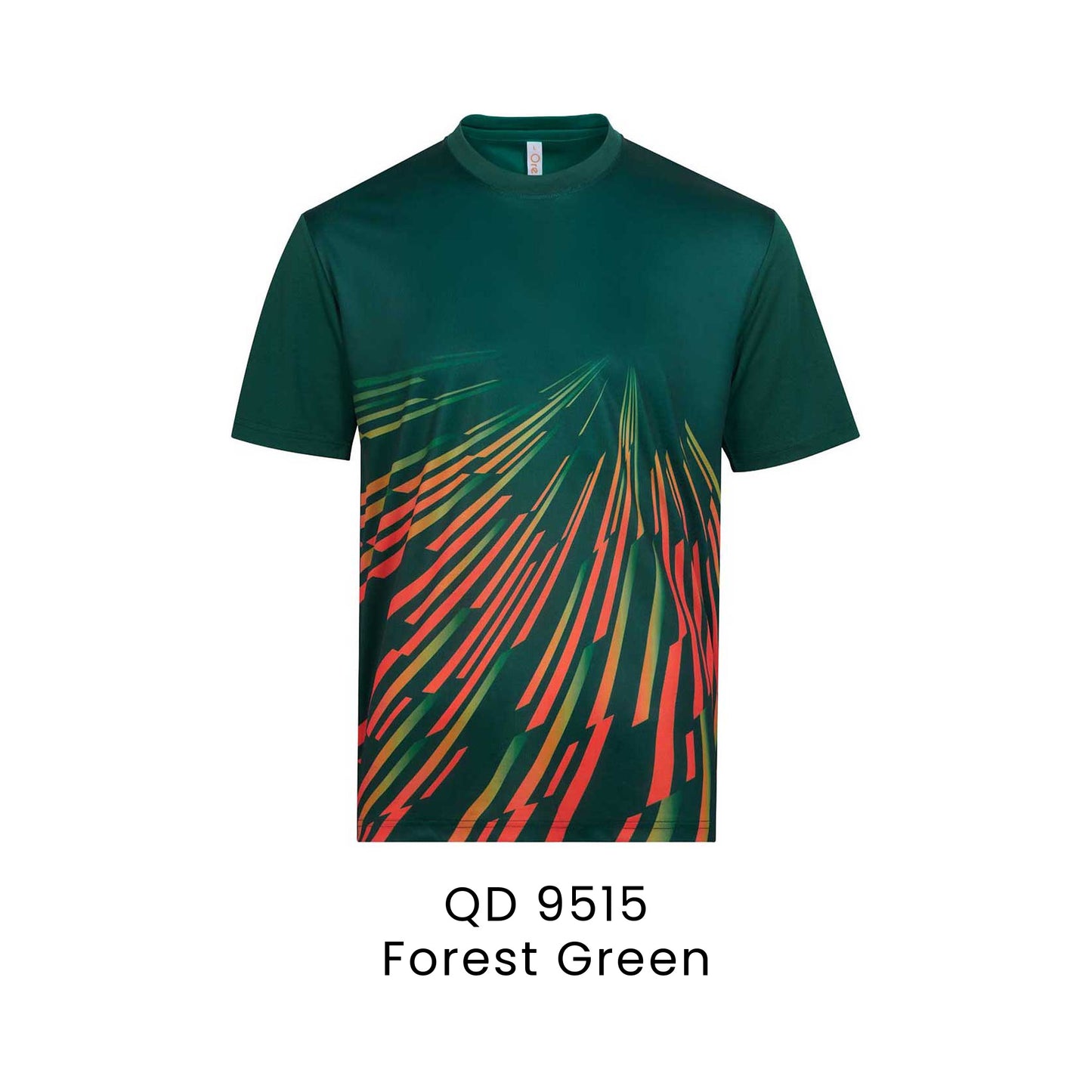 QD 9515 Forest Green - QD95 unisex sublimation mini eyelet t-shirt in 100% microfibre 150gsm