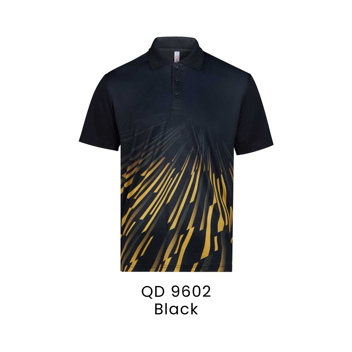 QD 9602 Black - QD96 unisex sublimation mini eyelet polo shirt in 100% microfibre 150gsm