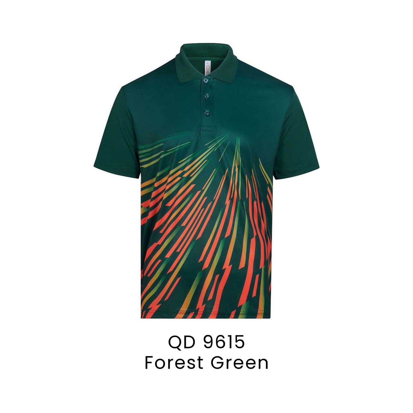 QD 9615 Forest Green - QD96 unisex sublimation mini eyelet polo shirt in 100% microfibre 150gsm