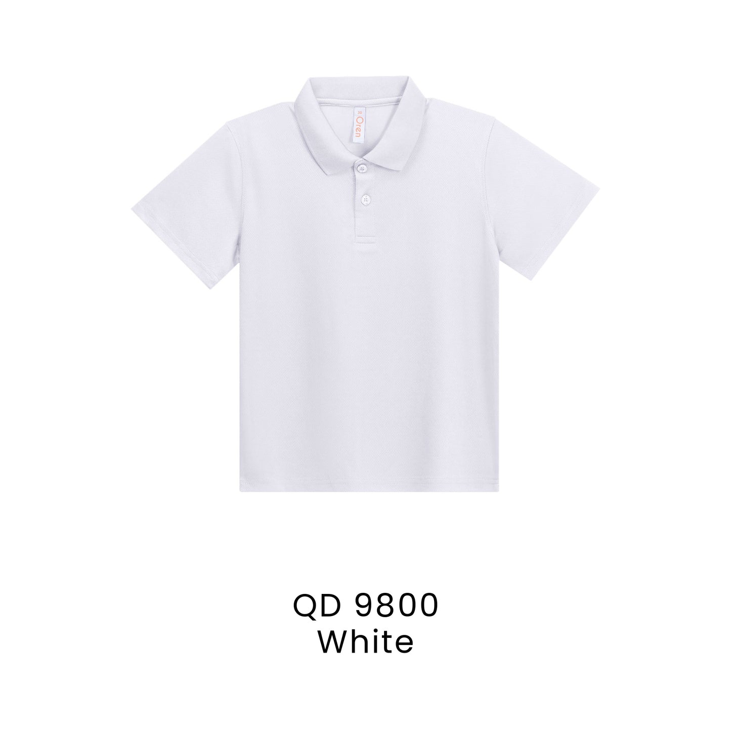 QD 9800 White - QD98 kids microfibre eyelet polo shirt in 160gsm