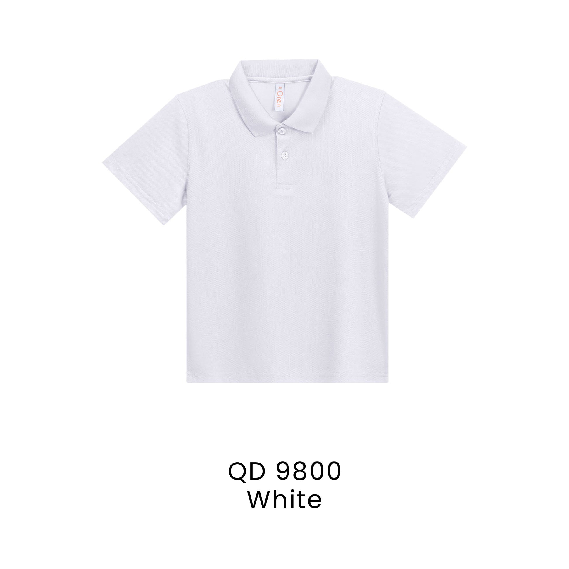 QD 9800 White - QD98 kids microfibre eyelet polo shirt in 160gsm