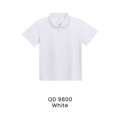 QD 9800 White - QD98 kids microfibre eyelet polo shirt in 160gsm