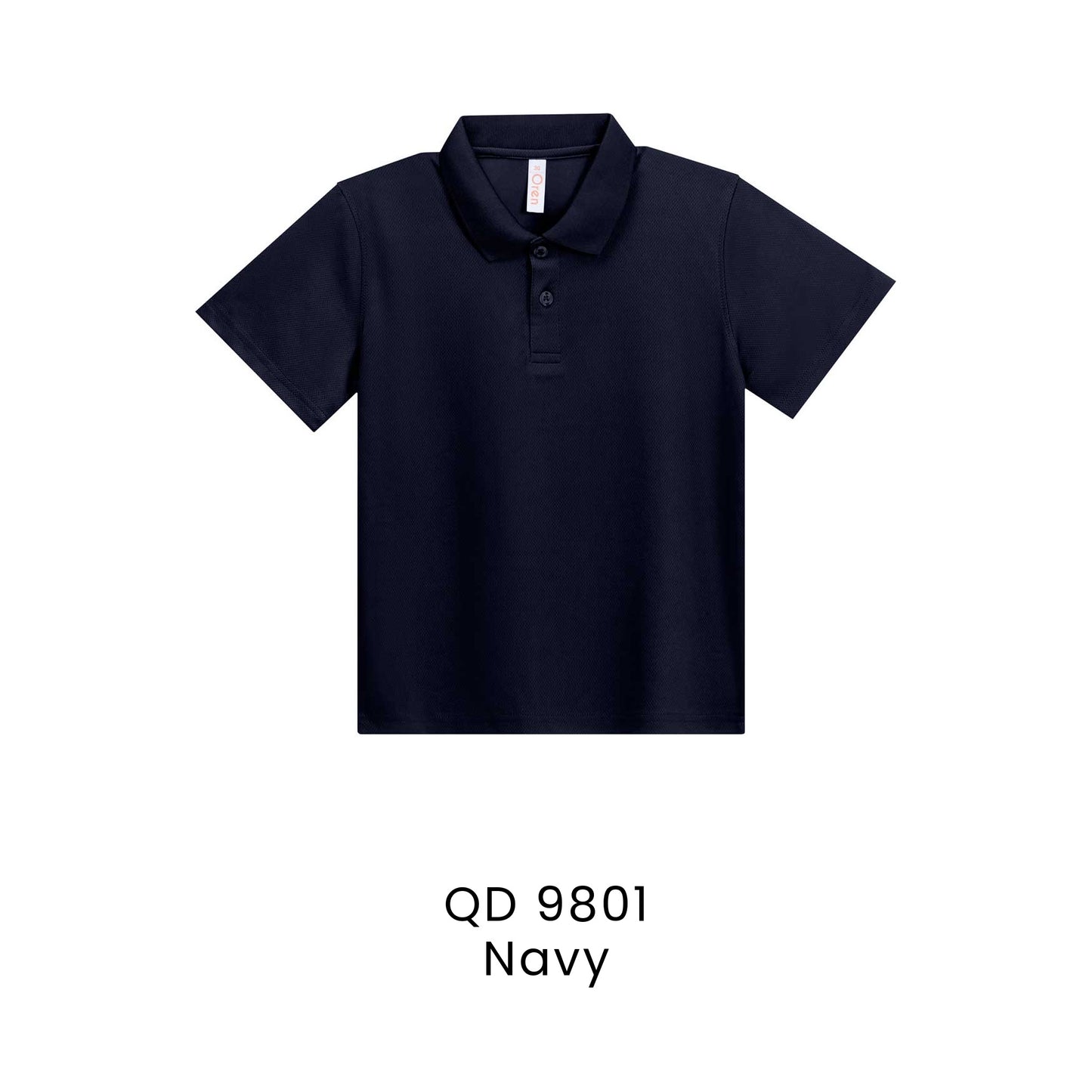 QD 9801 Navy - QD98 kids microfibre eyelet polo shirt in 160gsm