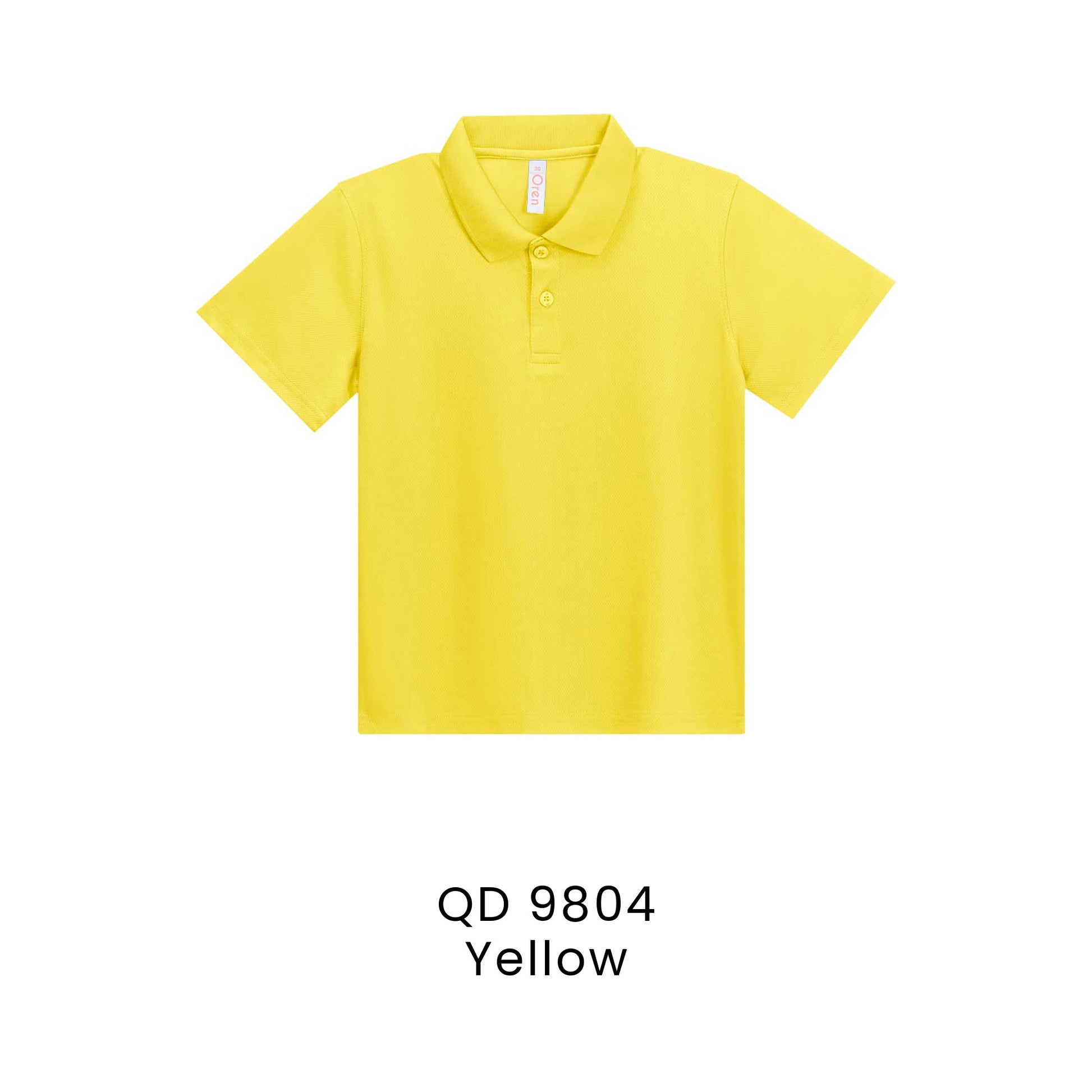 QD 9804 Yellow - QD98 kids microfibre eyelet polo shirt in 160gsm