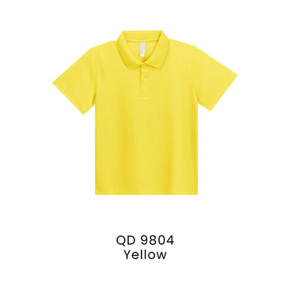 QD 9804 Yellow - QD98 kids microfibre eyelet polo shirt in 160gsm