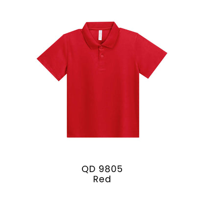QD 9805 Red - QD98 kids microfibre eyelet polo shirt in 160gsm