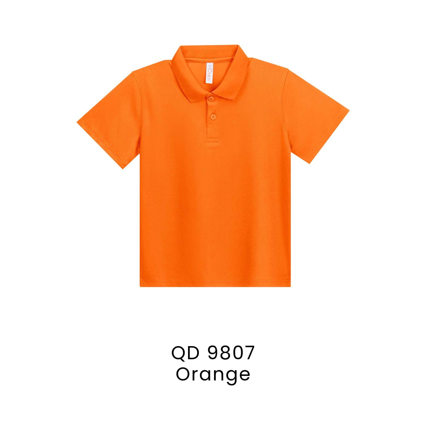 QD 9807 Orange - QD98 kids microfibre eyelet polo shirt in 160gsm
