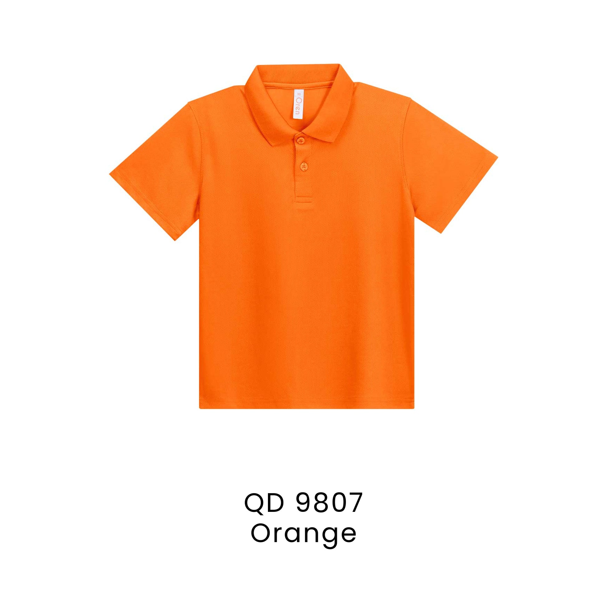 QD 9807 Orange - QD98 kids microfibre eyelet polo shirt in 160gsm