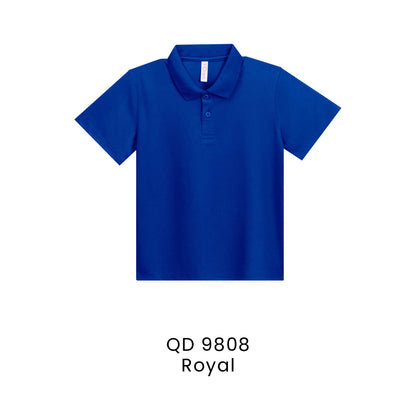 QD 9808 Royal - QD98 kids microfibre eyelet polo shirt in 160gsm