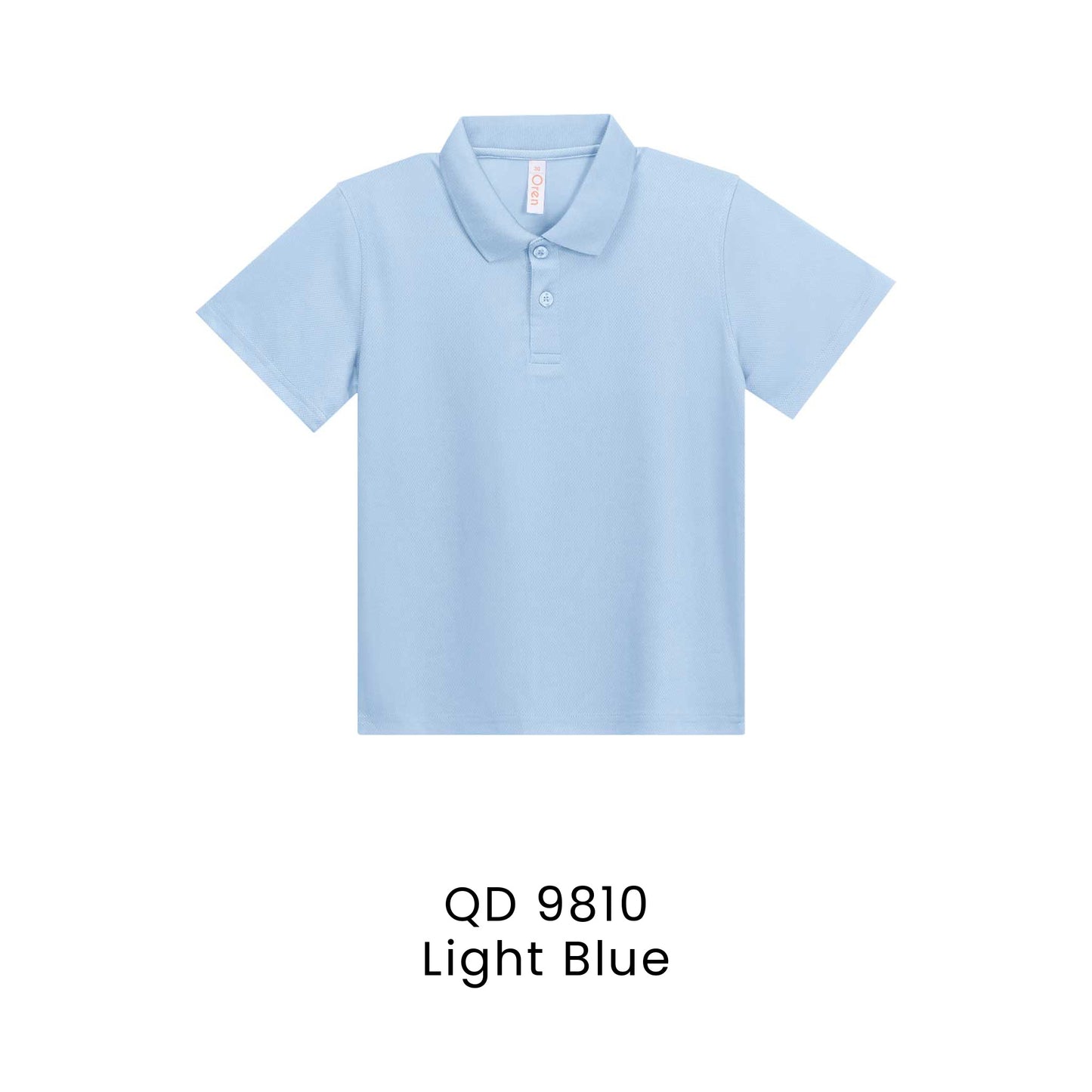 QD 9810 Light Blue - QD98 kids microfibre eyelet polo shirt in 160gsm