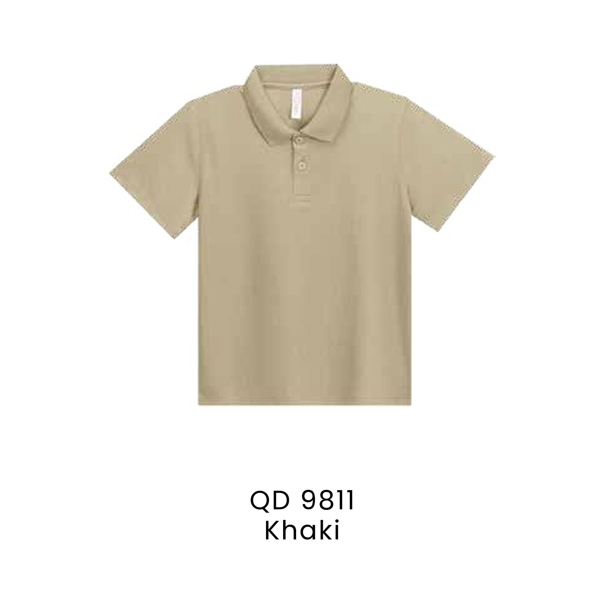 QD 9811 Khaki - QD98 kids microfibre eyelet polo shirt in 160gsm