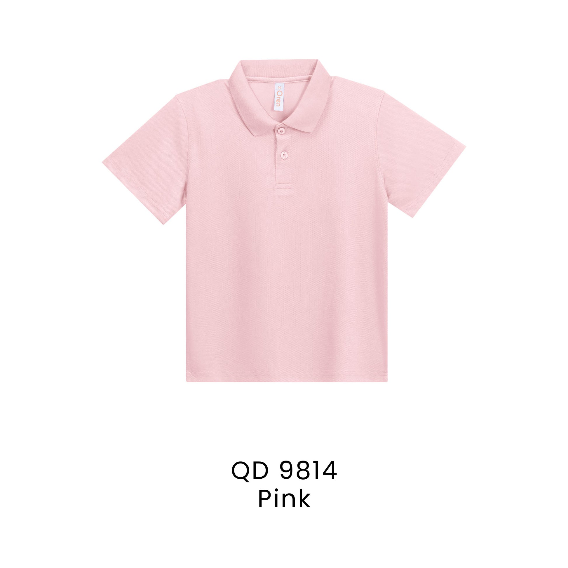 QD 9814 Pink - QD98 kids microfibre eyelet polo shirt in 160gsm