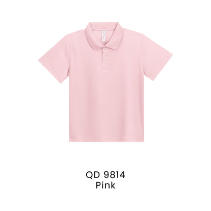 QD 9814 Pink - QD98 kids microfibre eyelet polo shirt in 160gsm