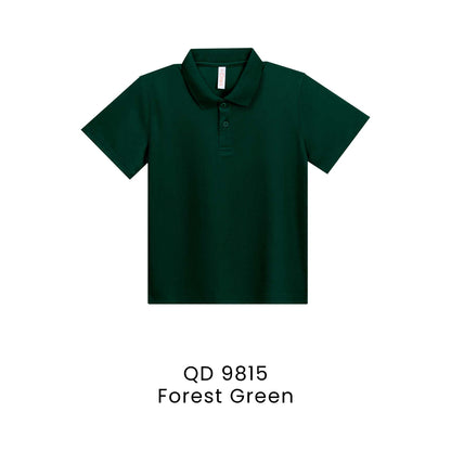 QD 9815 Forest Green - QD98 kids microfibre eyelet polo shirt in 160gsm