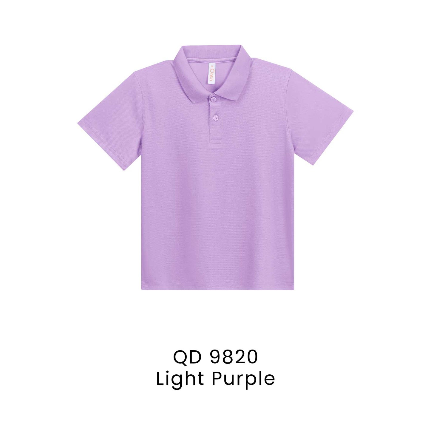 QD 9820 Light Purple - QD98 kids microfibre eyelet polo shirt in 160gsm