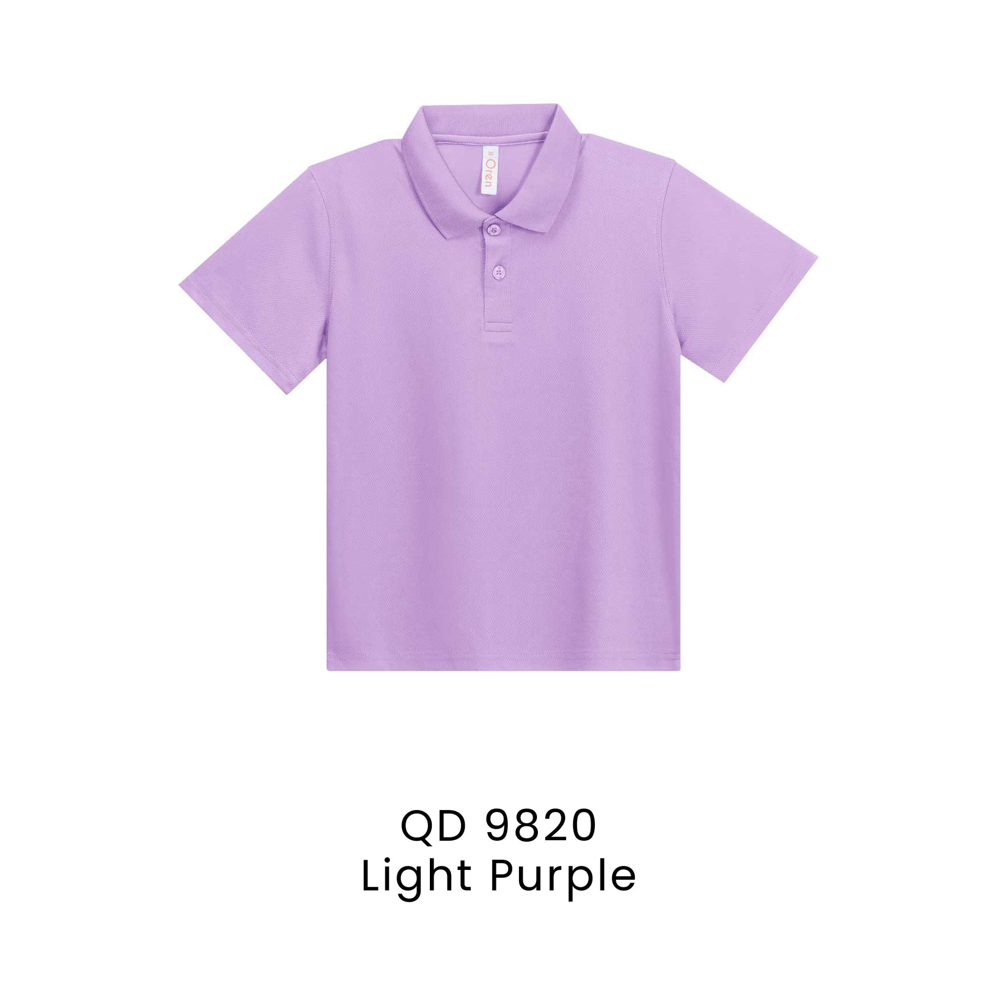 QD 9820 Light Purple - QD98 kids microfibre eyelet polo shirt in 160gsm