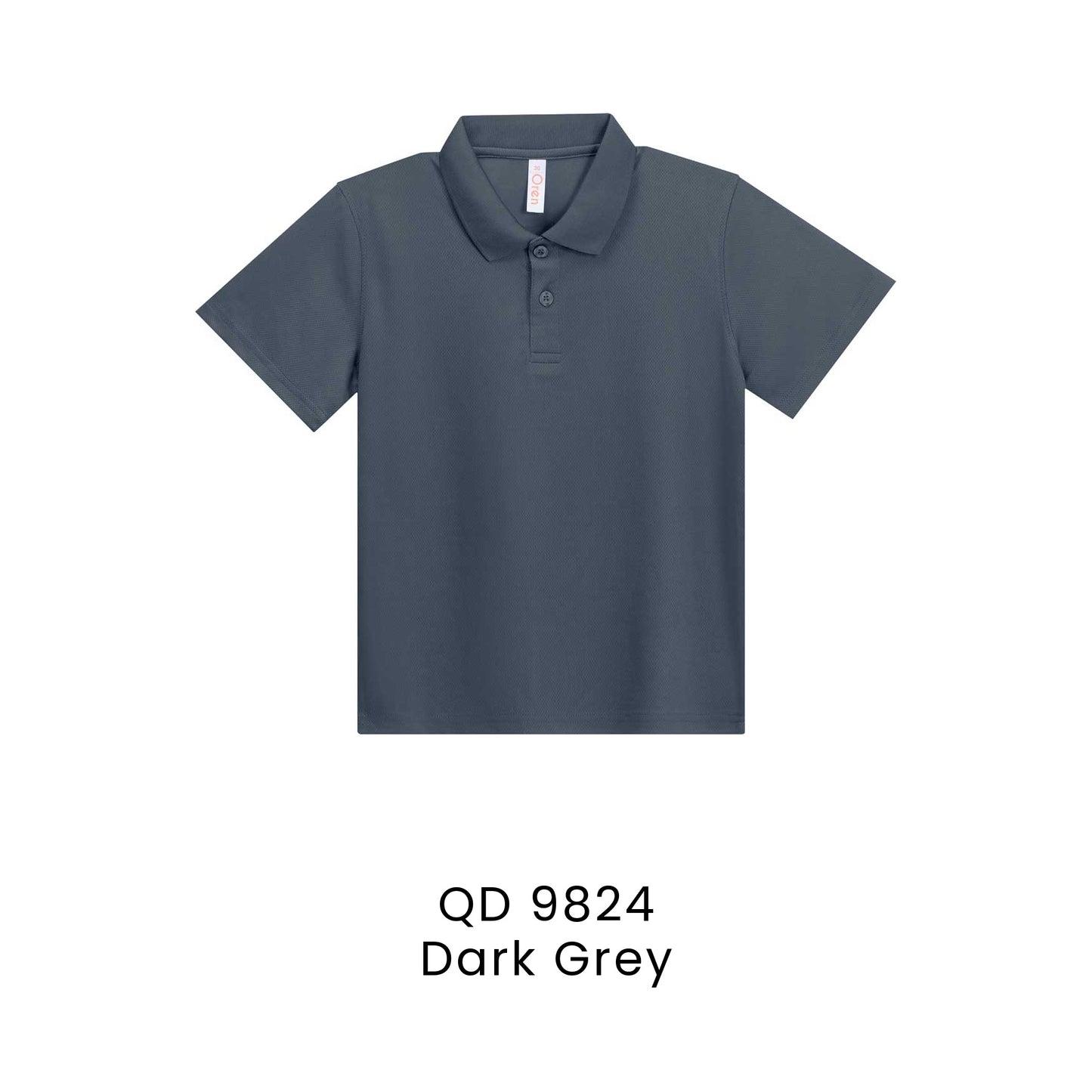 QD 9824 Dark Grey - QD98 kids microfibre eyelet polo shirt in 160gsm