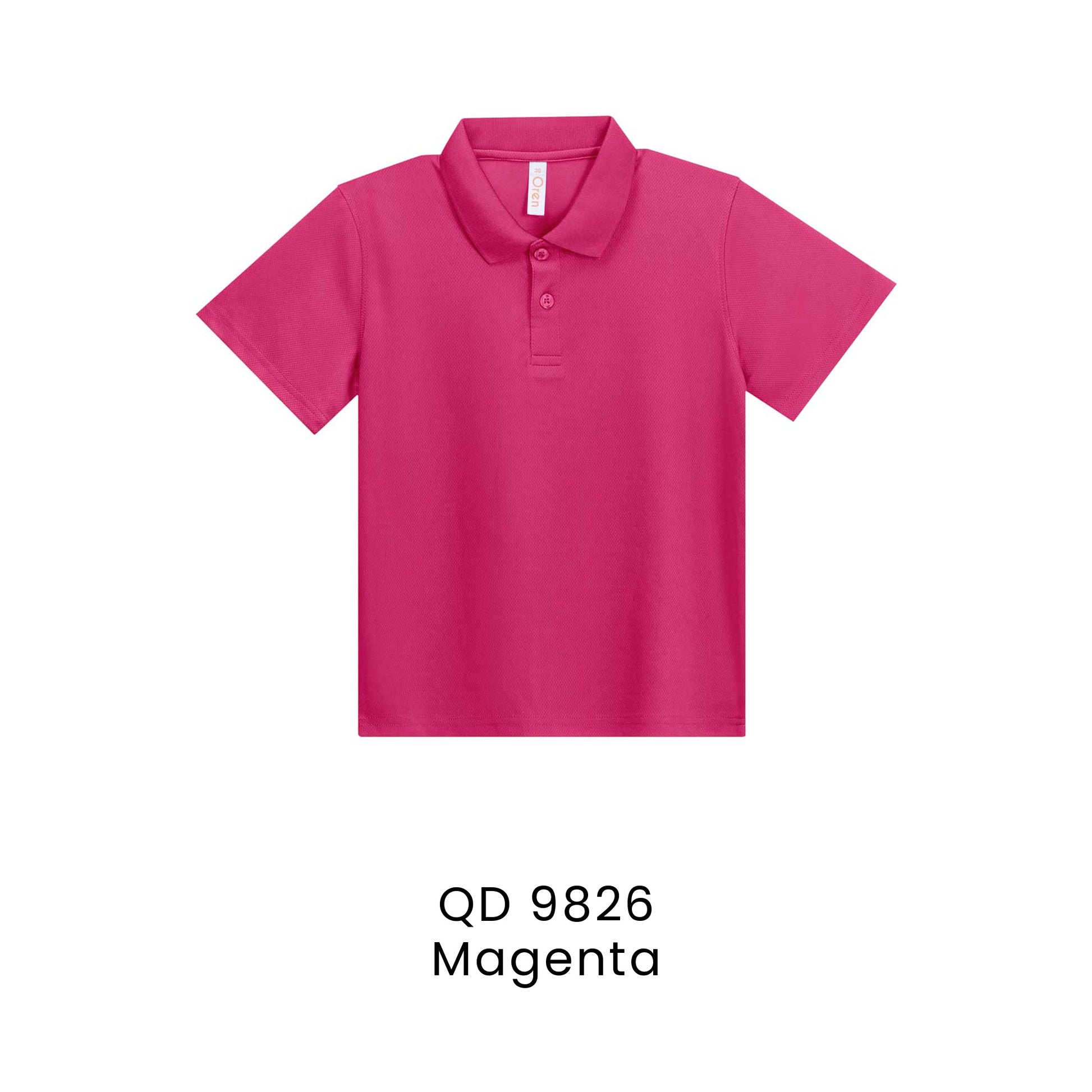 QD 9826 Magenta - QD98 kids microfibre eyelet polo shirt in 160gsm