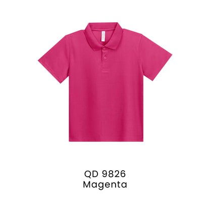 QD 9826 Magenta - QD98 kids microfibre eyelet polo shirt in 160gsm