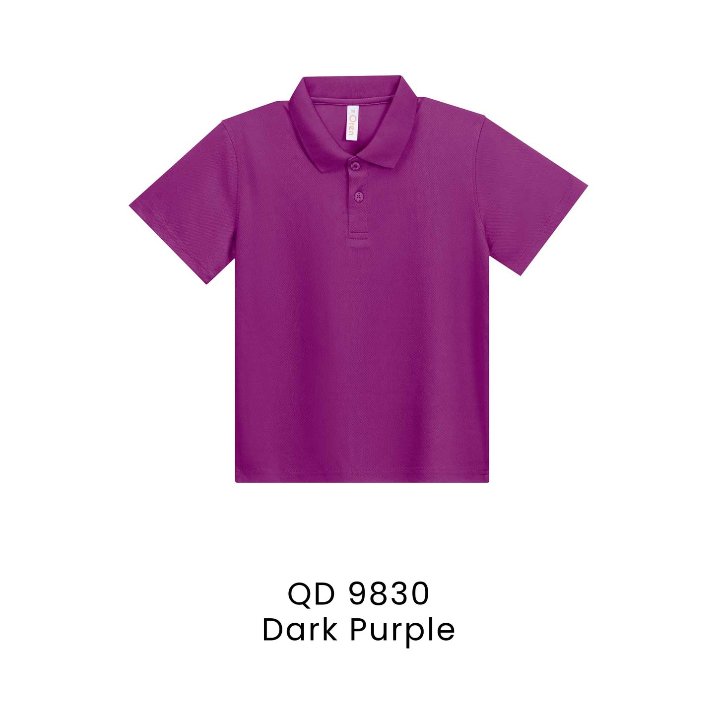 QD 9830 Dark Purple - QD98 kids microfibre eyelet polo shirt in 160gsm