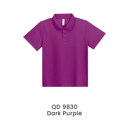 QD 9830 Dark Purple - QD98 kids microfibre eyelet polo shirt in 160gsm