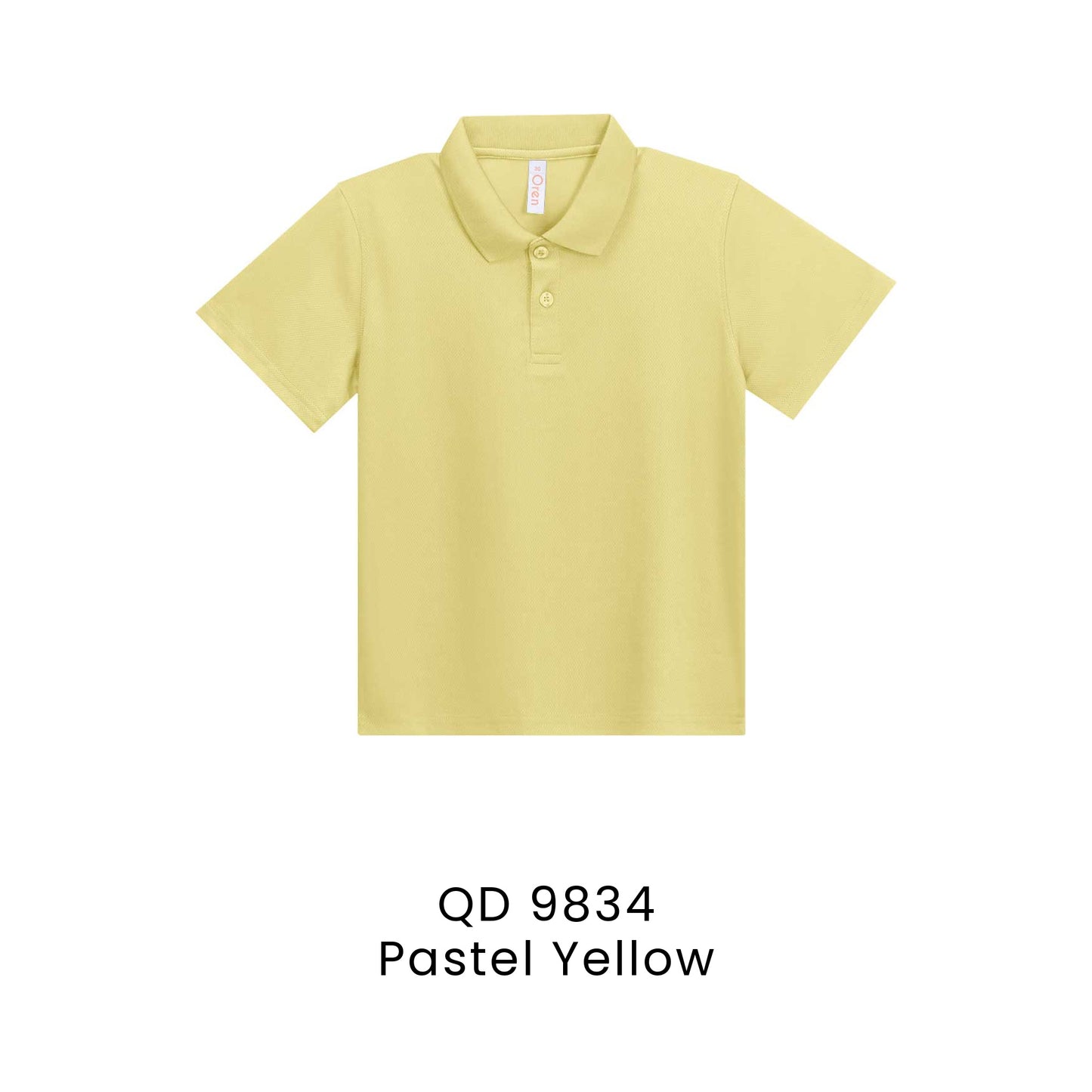 QD 9834 Pastel Yellow - QD98 kids microfibre eyelet polo shirt in 160gsm