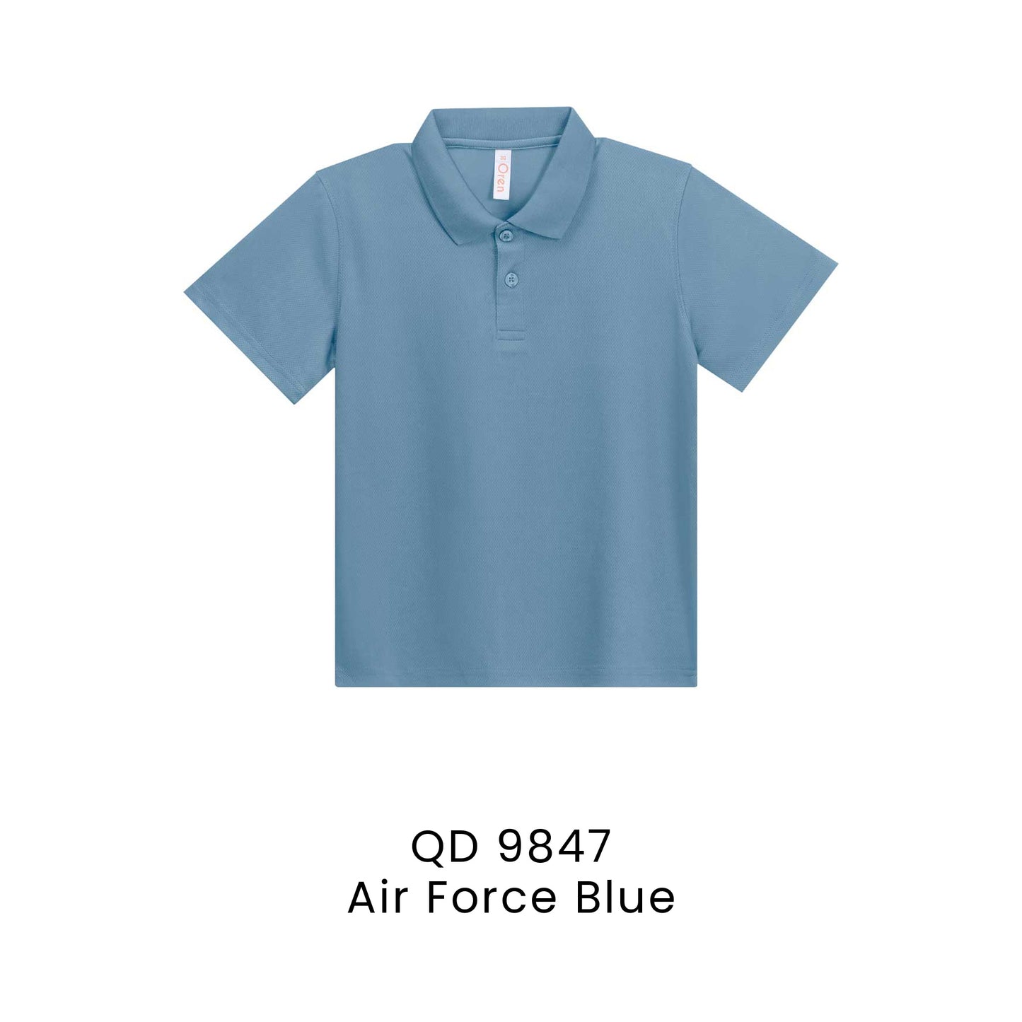 QD 9847 Air Force Blue - QD98 kids microfibre eyelet polo shirt in 160gsm