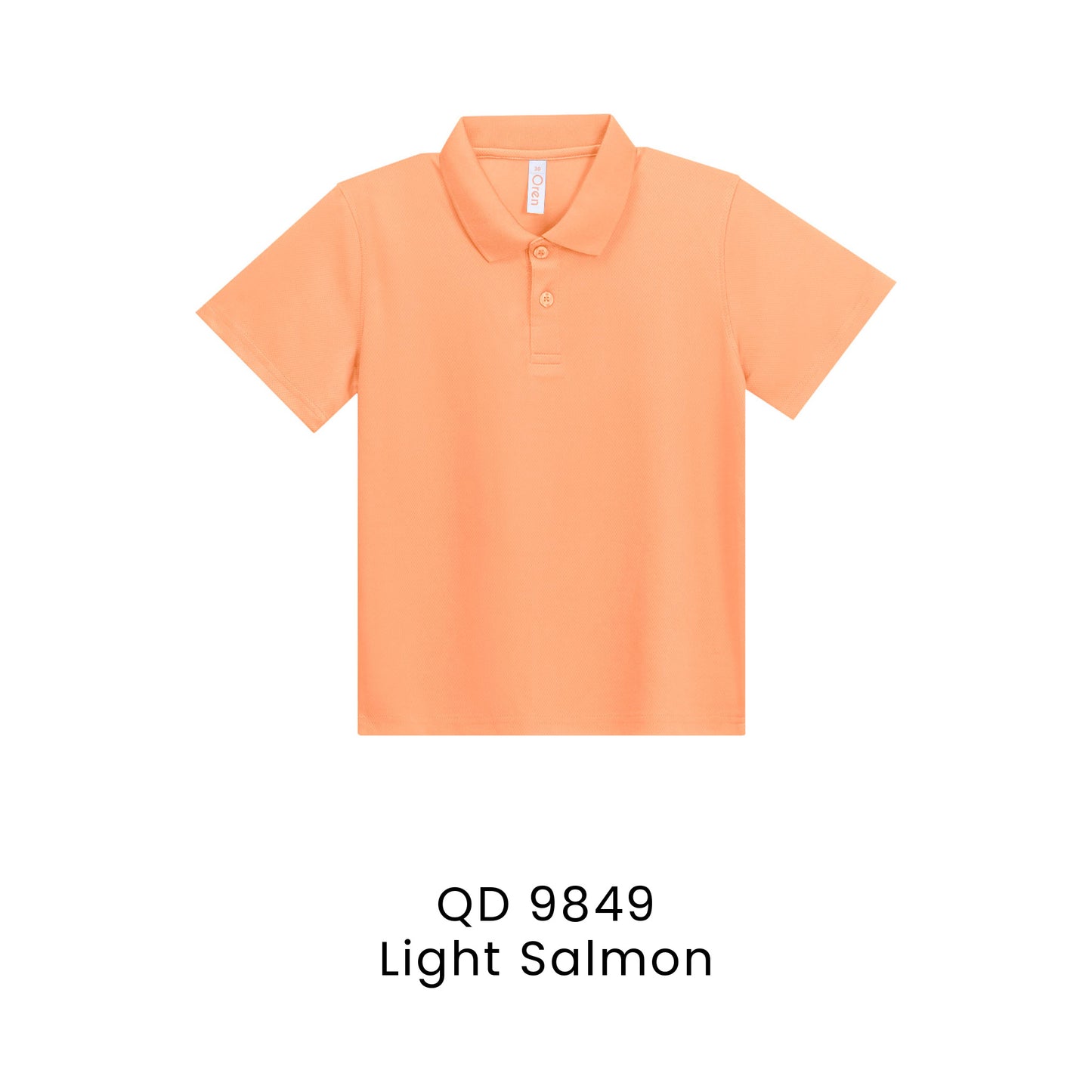 QD 9849 Light Salmon - QD98 kids microfibre eyelet polo shirt in 160gsm