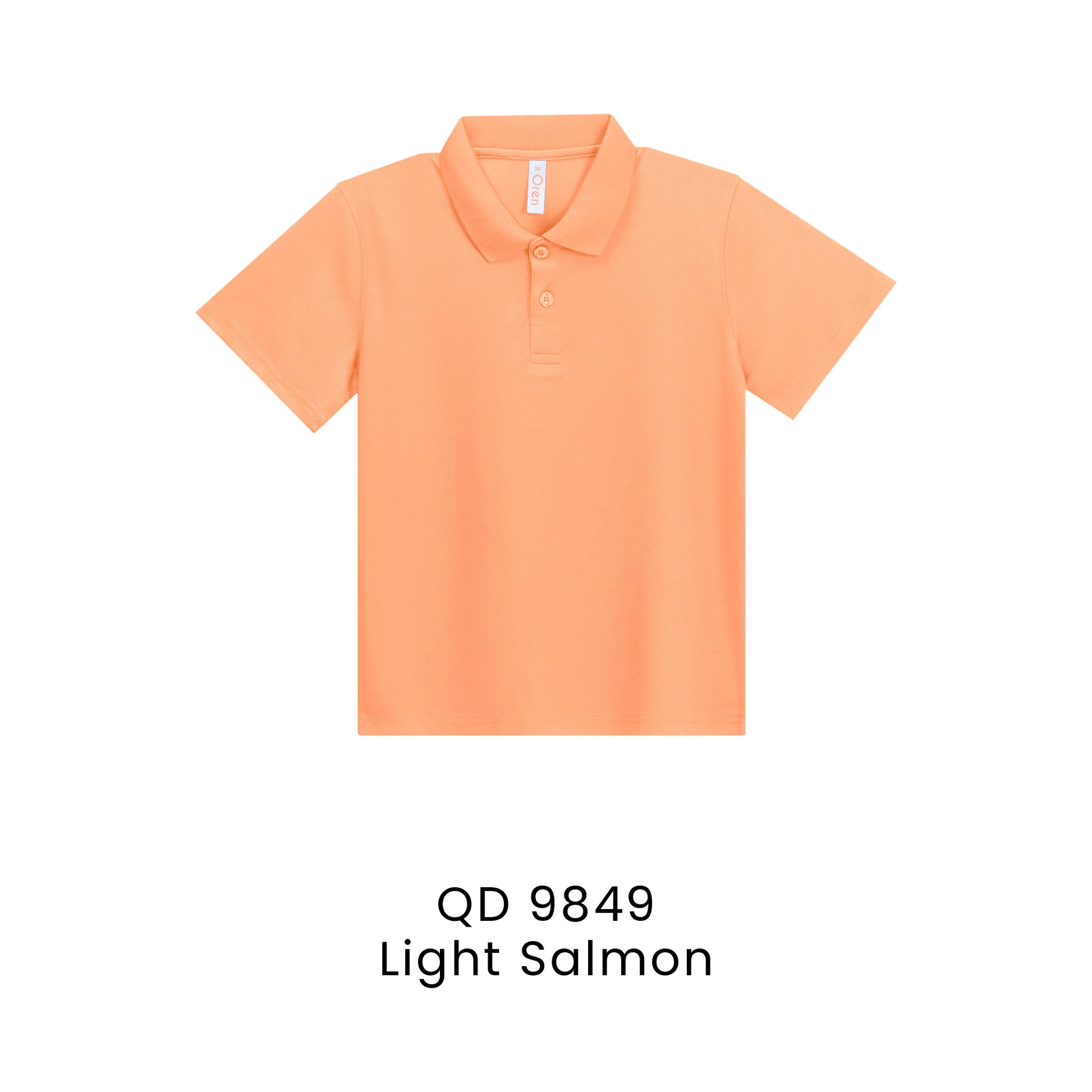 QD 9849 Light Salmon - QD98 kids microfibre eyelet polo shirt in 160gsm