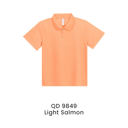 QD 9849 Light Salmon - QD98 kids microfibre eyelet polo shirt in 160gsm
