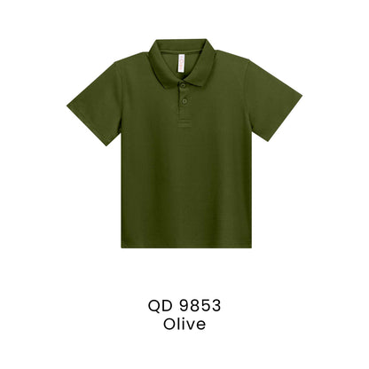 QD 9853 Olive - QD98 kids microfibre eyelet polo shirt in 160gsm