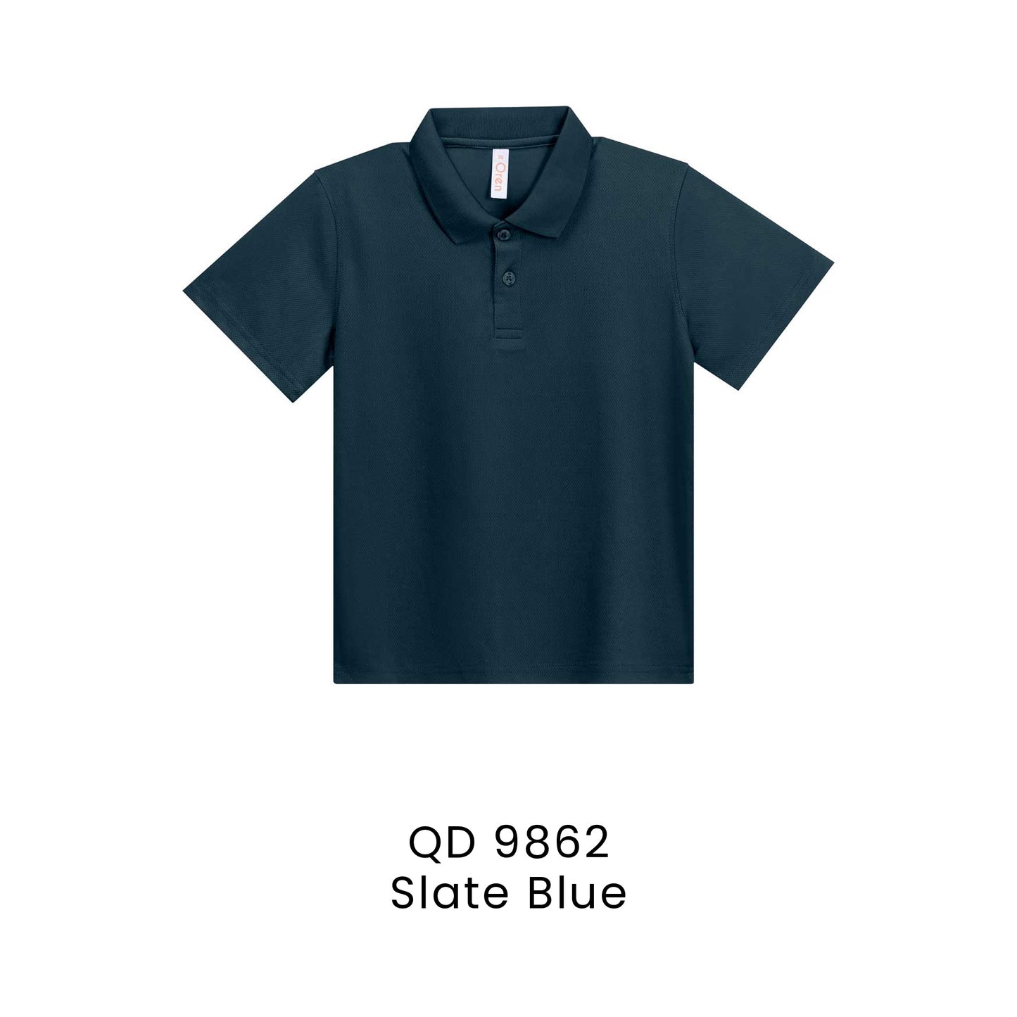 QD 9862 Slate Blue - QD98 kids microfibre eyelet polo shirt in 160gsm