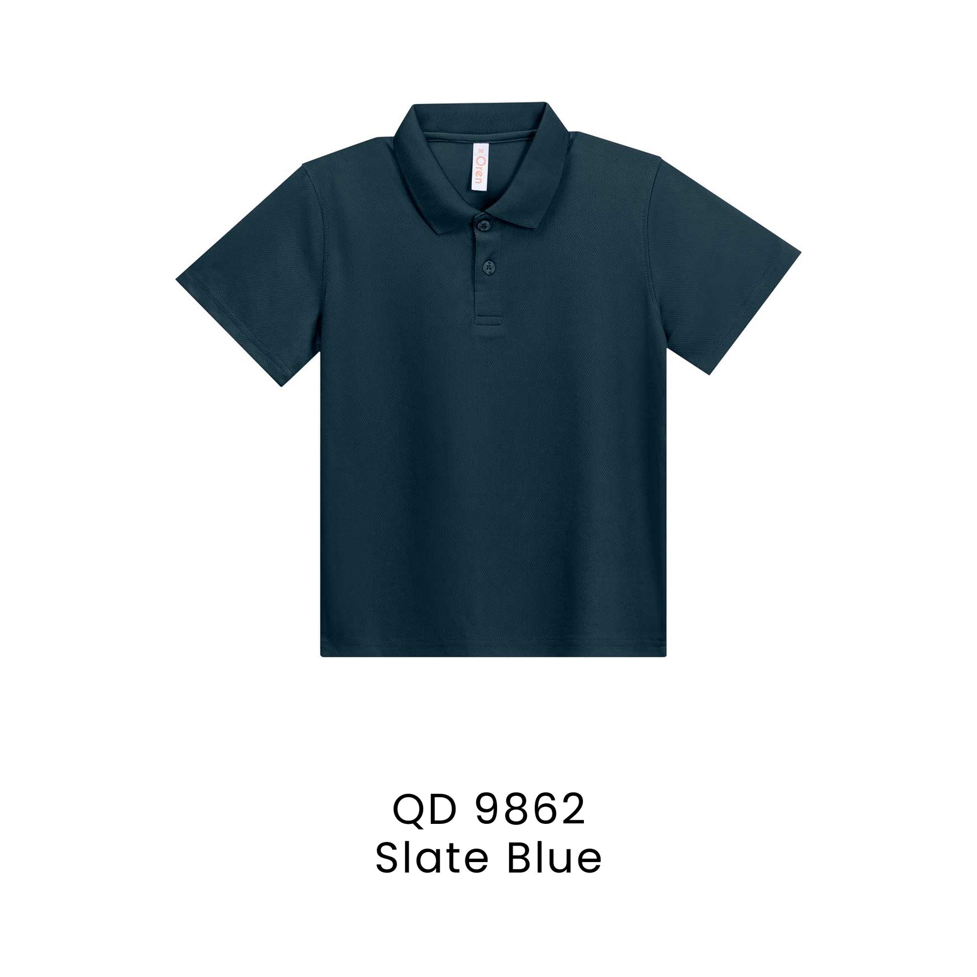 QD 9862 Slate Blue - QD98 kids microfibre eyelet polo shirt in 160gsm