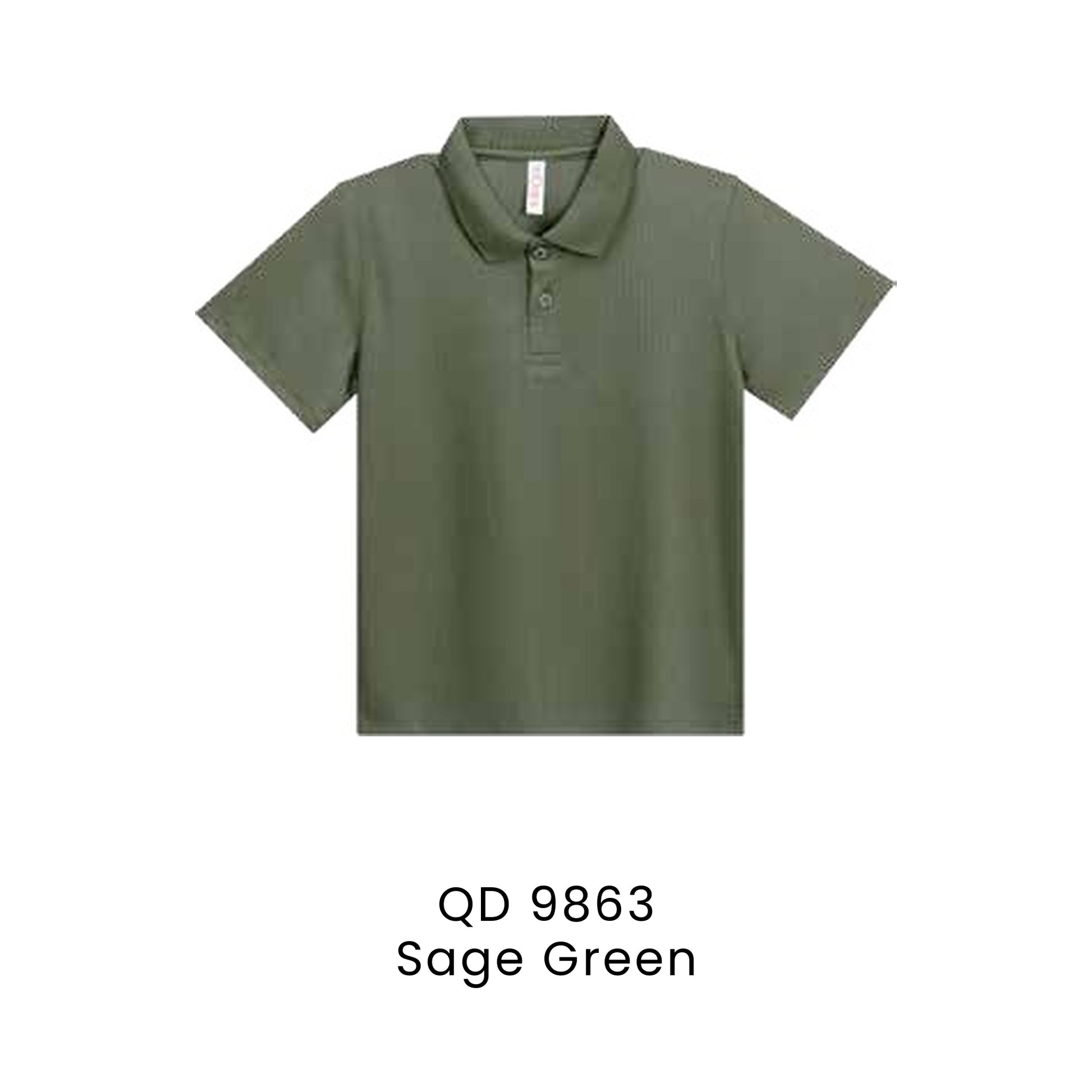 QD 9863 Sage Green - QD98 kids microfibre eyelet polo shirt in 160gsm