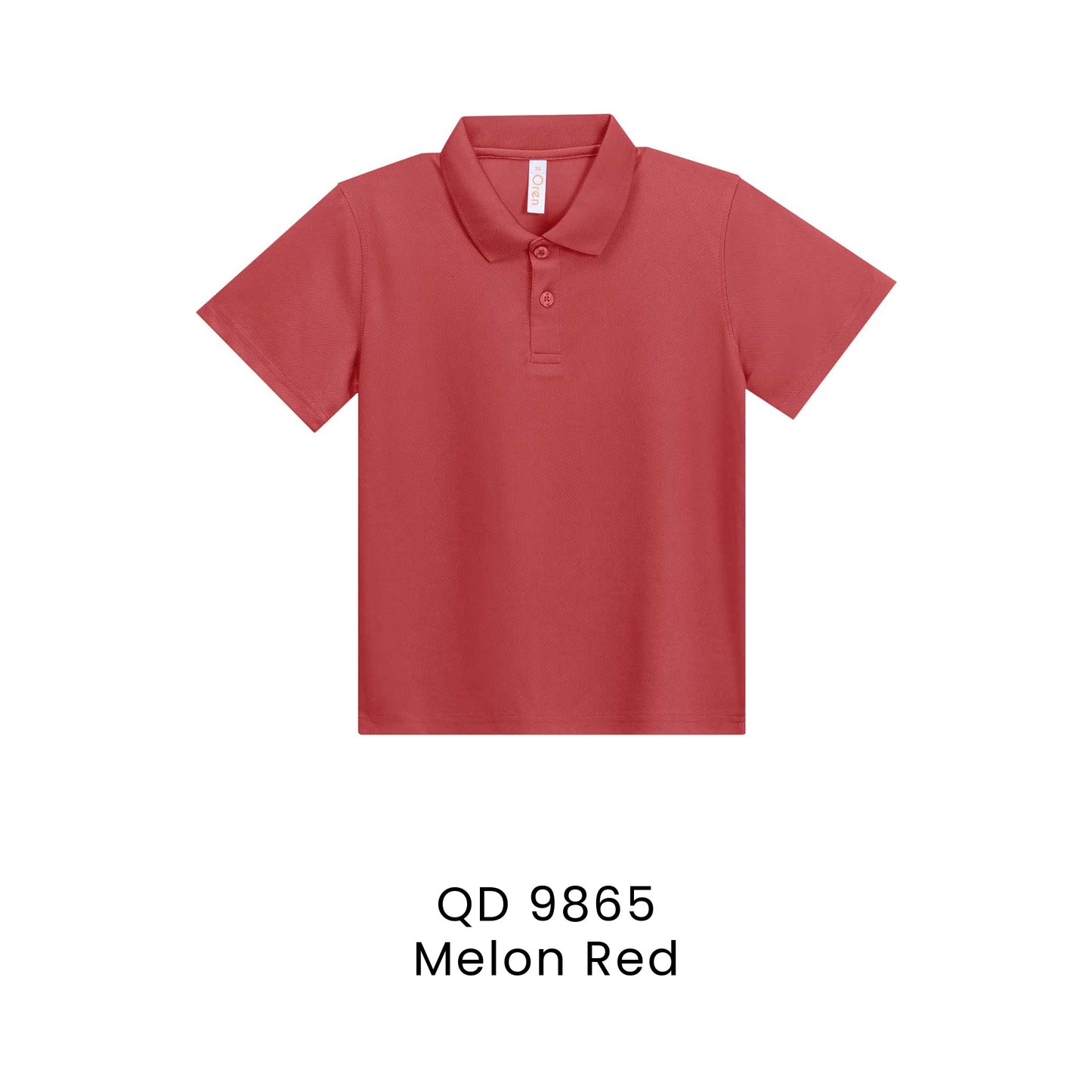 QD 9865 Melon Red - QD98 kids microfibre eyelet polo shirt in 160gsm