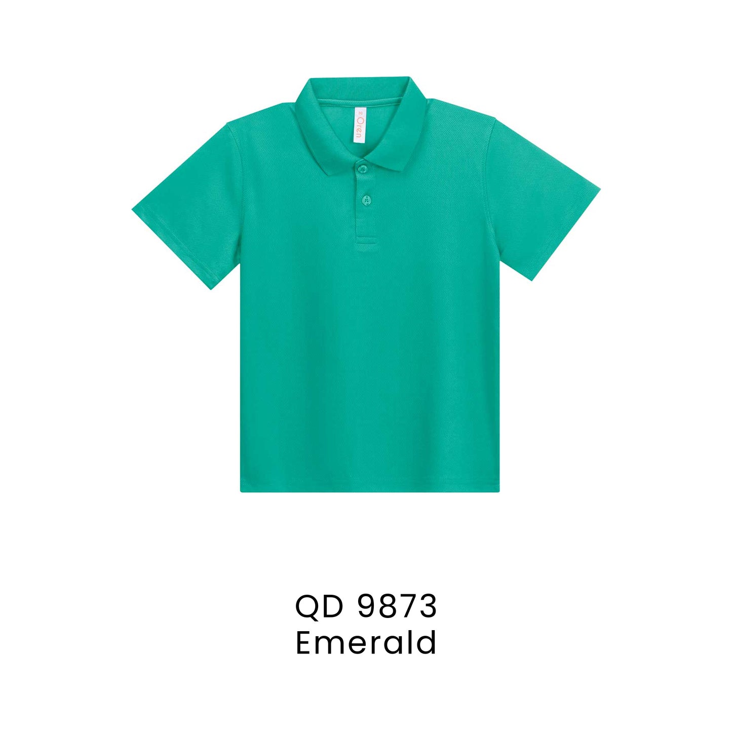 QD 9873 Emerald - QD98 kids microfibre eyelet polo shirt in 160gsm