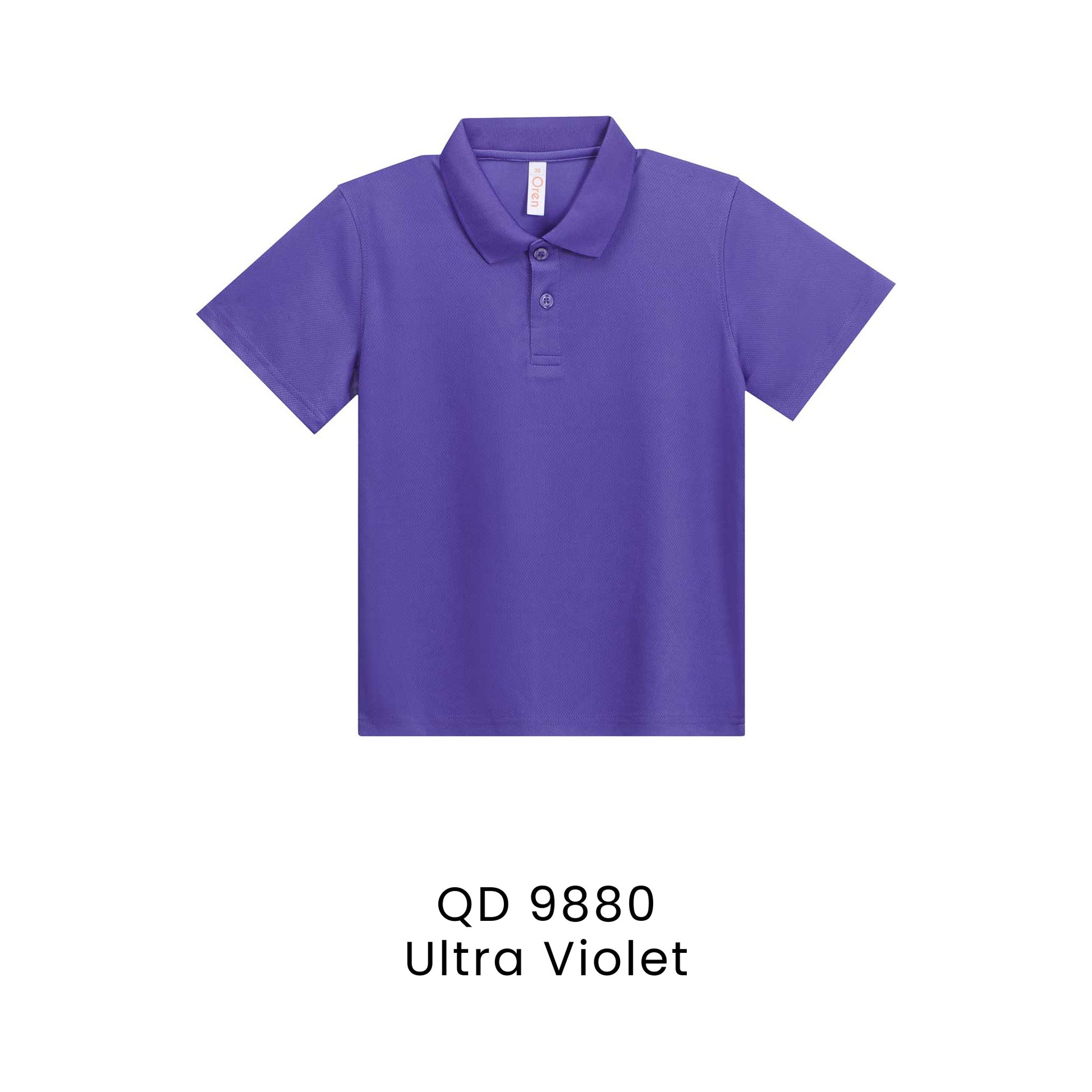 QD 9880 Ultra Violet - QD98 kids microfibre eyelet polo shirt in 160gsm