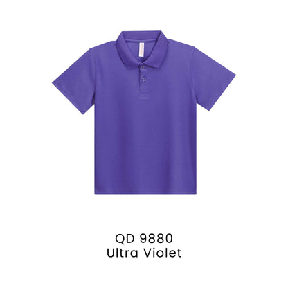 QD 9880 Ultra Violet - QD98 kids microfibre eyelet polo shirt in 160gsm