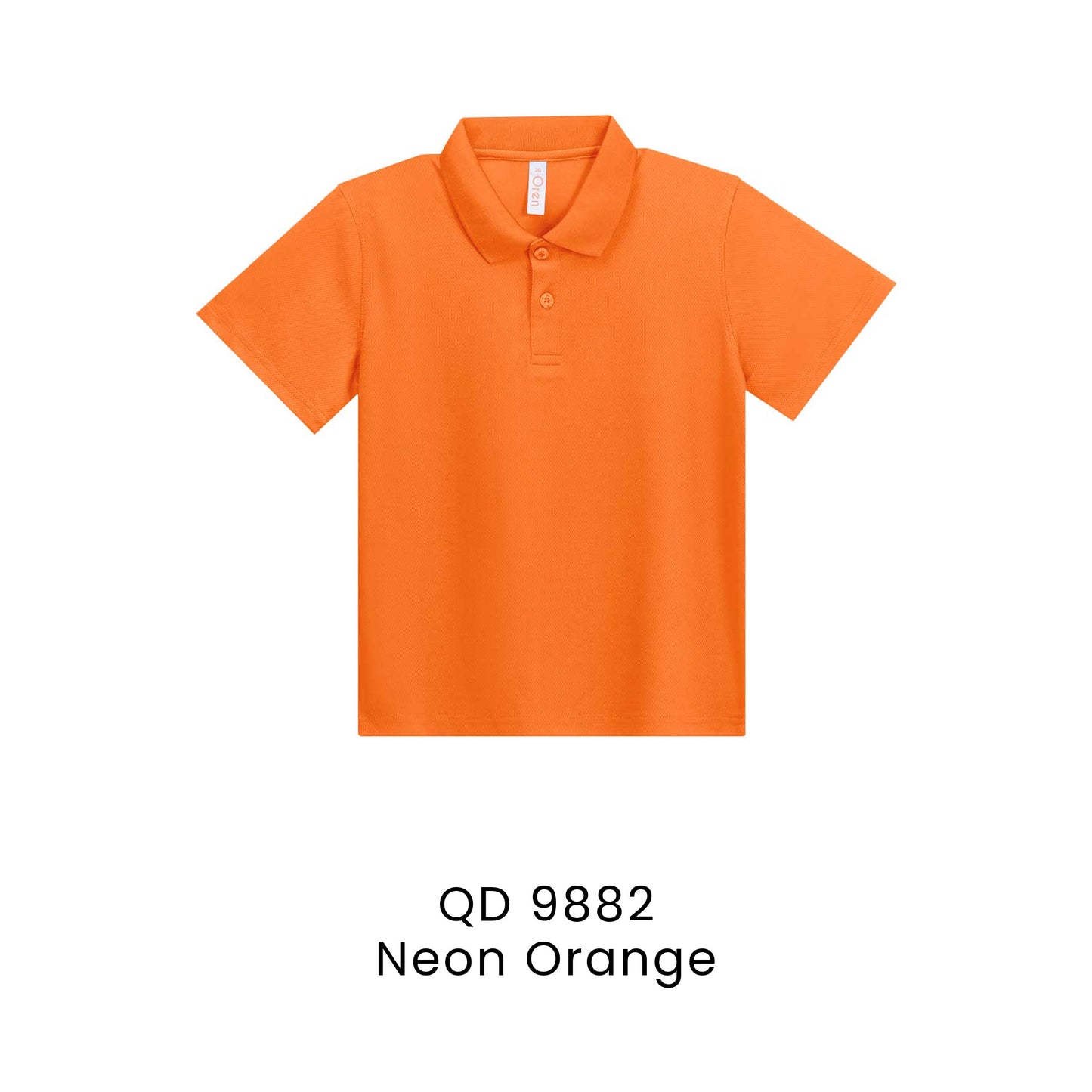 QD 9882 Neon Orange - QD98 kids microfibre eyelet polo shirt in 160gsm