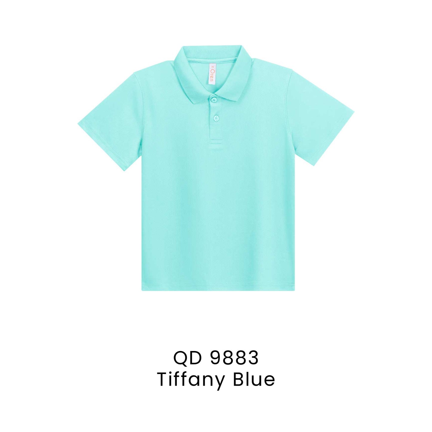 QD 9883 Tiffany Blue - QD98 kids microfibre eyelet polo shirt in 160gsm