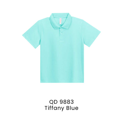 QD 9883 Tiffany Blue - QD98 kids microfibre eyelet polo shirt in 160gsm